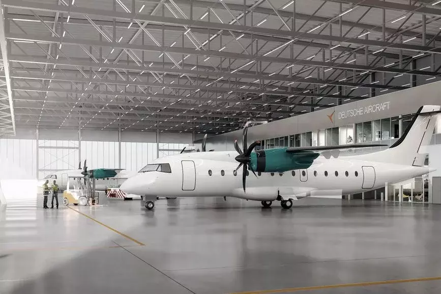 Werk der Deutschen Aircraft zum Bau des Flugzeugs "D328eco" in Leipzig