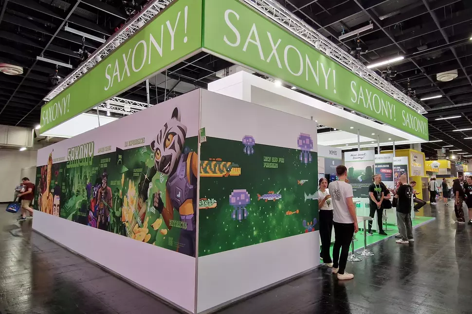 Aussteller am Gemeinschaftsstand SACHSEN! auf der Messe gamescom 2025
