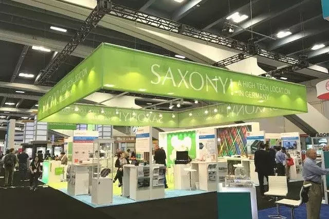 SAXONY!-Gemeinschaftsstand auf einer internationalen Fachmesse (Quelle: WFS)