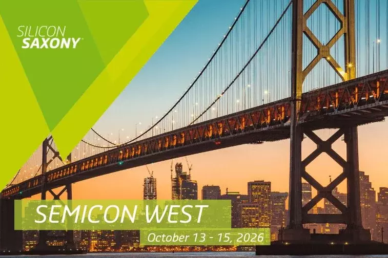 Platzhalterbild SEMICON West 2026 (Hintergrund: San Francisco; Vordergrund: Logo Silicon Saxony & Datum der Messe)