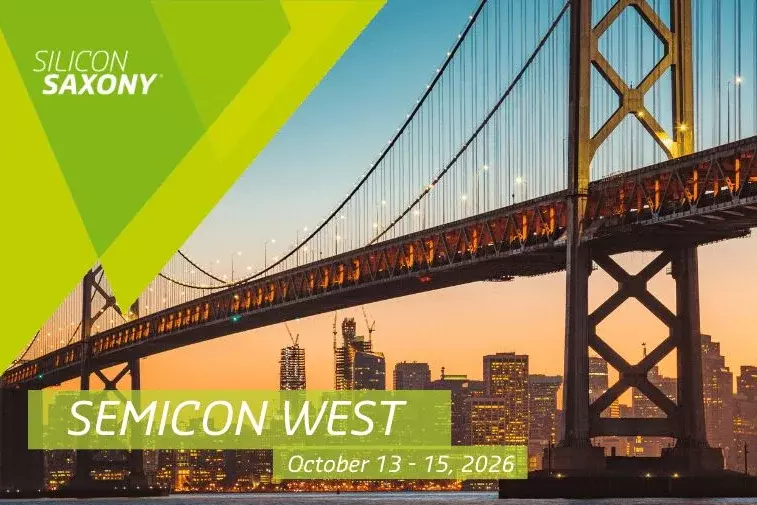 Platzhalterbild SEMICON West 2026 (Hintergrund: San Francisco; Vordergrund: Logo Silicon Saxony & Datum der Messe)