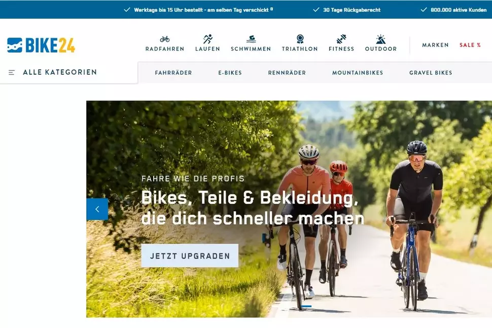 Online-Shop Bike24 (Quelle: bike24.de)