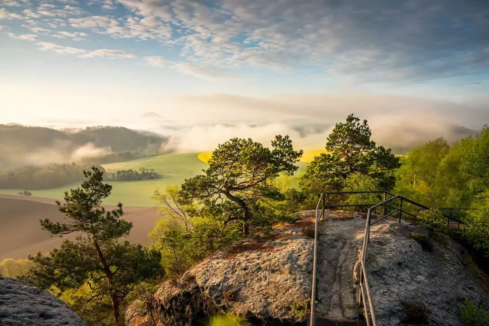 Sächsische Schweiz, Caspar-David-Friedrich-Weg, Blick von der Kaiserkrone (Quelle: Britta Prema Hirschburger / Tourismusverband Sächsische Schweiz)